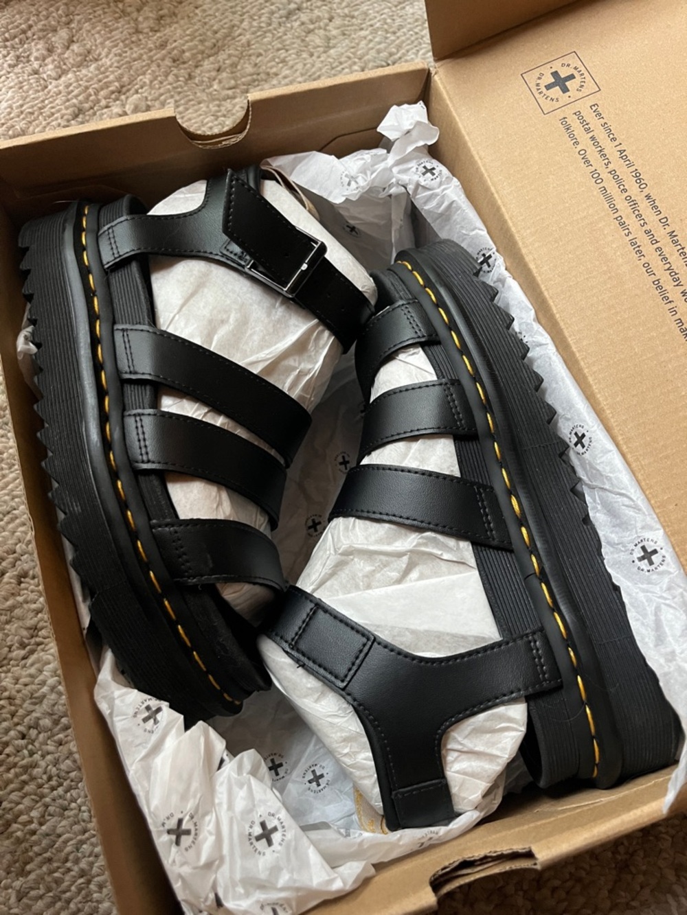 Dr. Martens Black Leather Blair Sandals - Picture 7 of 7